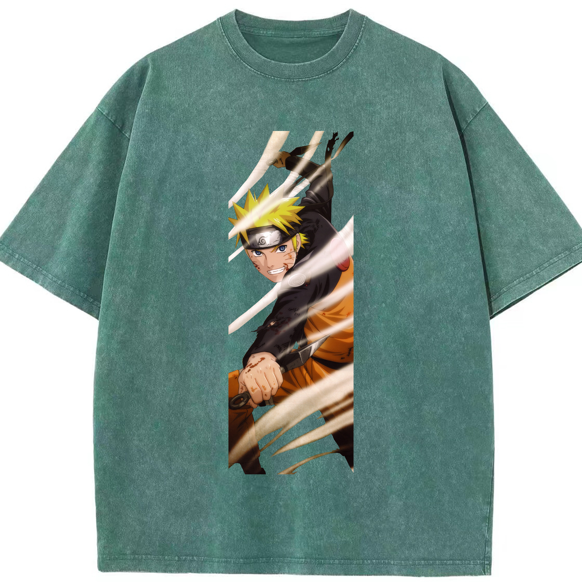 （画像用） NARUTO -ナルト- うずまき ナルト Uzumaki Naruto 綿100% ヴィンテージ風 半袖Tシャツ（フロントプリント）